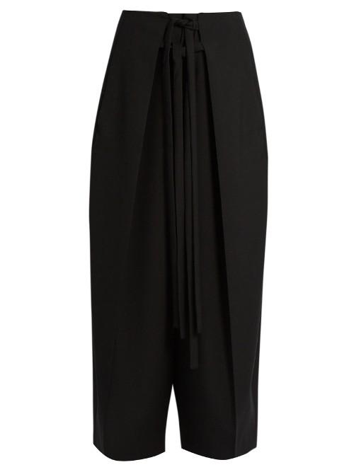 Isabel Marant Pleated-overlay Self-fastening Cropped Trousers