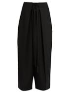 Isabel Marant Pleated-overlay Self-fastening Cropped Trousers