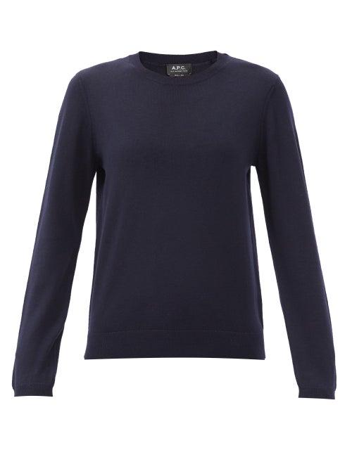 A.p.c. - Savannah Merino-wool Sweater - Womens - Dark Navy