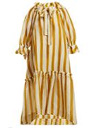 Lee Mathews Watson Striped Linen Midi Dress