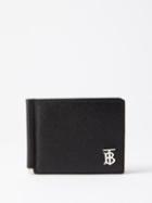 Burberry - Tb-logo Grained-leather Bi-fold Wallet - Mens - Black