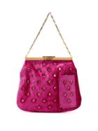 Matchesfashion.com Bienen-davis - 4am Studded Velvet Clutch - Womens - Pink