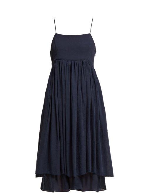 Matchesfashion.com Loup Charmant - Lily Layered Cotton Dress - Womens - Navy