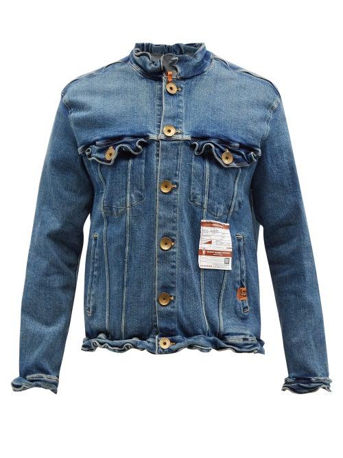 Mihara Yasuhiro - Logo-label Shrunken Denim Jacket - Mens - Blue