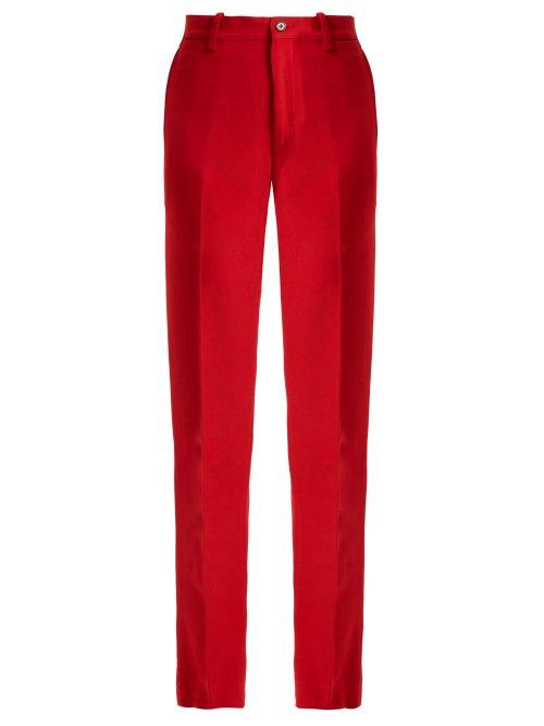 Matchesfashion.com Connolly - High Rise Crepe Trousers - Womens - Red