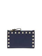 Matchesfashion.com Valentino - Rockstud Leather Card And Coin Purse - Womens - Navy
