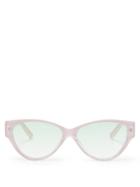 Matchesfashion.com Le Specs - Eureka Cat Eye Acetate Sunglasses - Womens - Light Pink