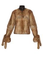 J.w.anderson Cuff-detail High-neck Fur Jacket