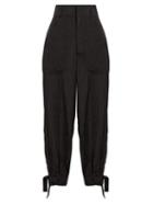 Matchesfashion.com Loewe - Tie Cuff Cargo Trousers - Womens - Black