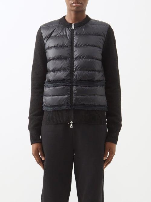Moncler - Quilted Wool And Down Jacket - Womens - Black
