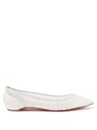 Christian Louboutin - Kate Draperia Glittered Tulle And Satin Pumps - Womens - Ivory