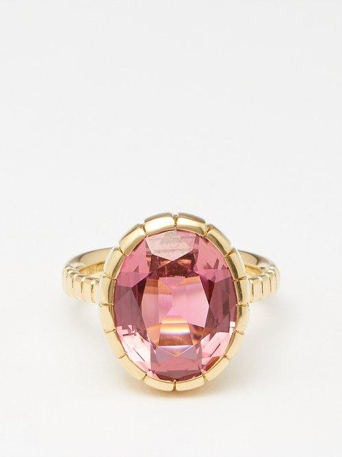 Retrouvai - Heirloom Tourmaline & 14kt Gold Ring - Womens - Pink Multi