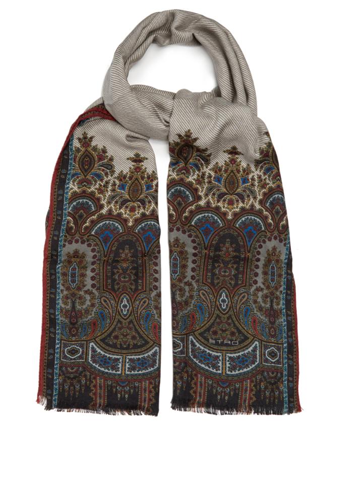 Etro Paisley-jacquard Cashmere And Silk-blend Scarf