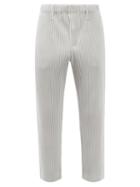 Homme Pliss Issey Miyake - Technical-pleated Knit Trousers - Mens - Grey