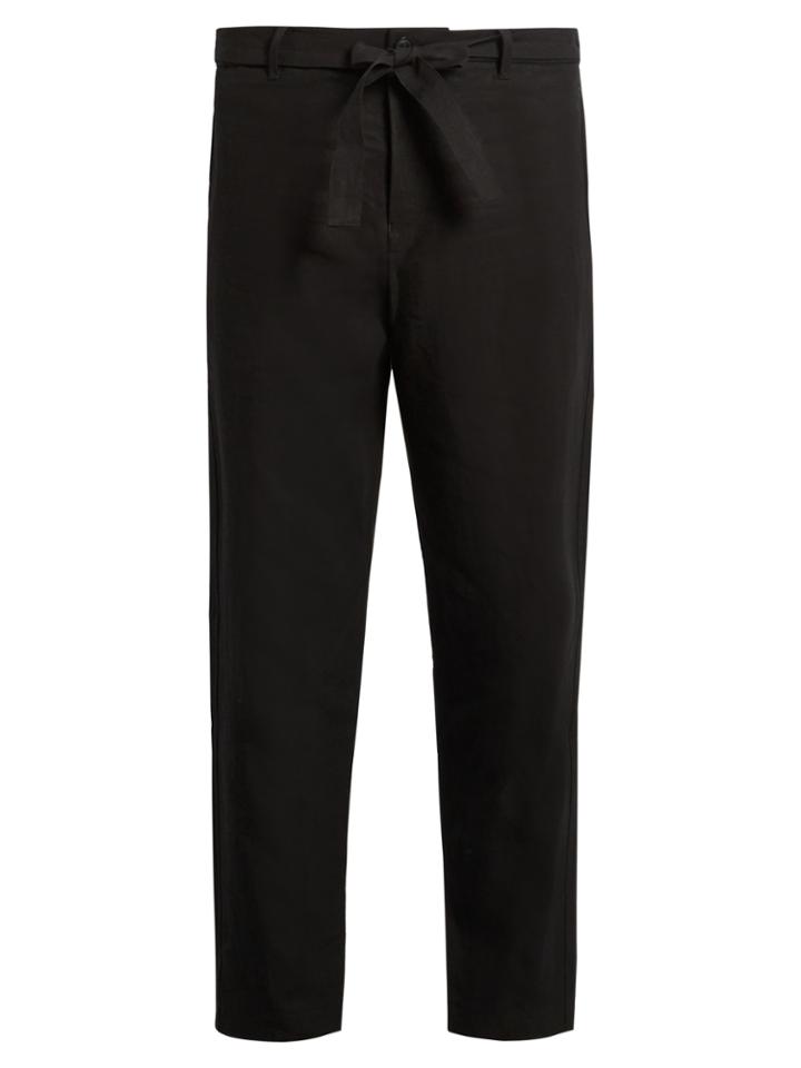 Tomorrowland Wide-leg Cropped Linen Trousers