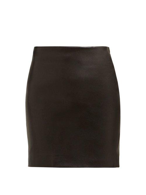 Matchesfashion.com The Row - Loattan Leather Mini Skirt - Womens - Black
