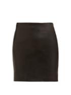 Matchesfashion.com The Row - Loattan Leather Mini Skirt - Womens - Black