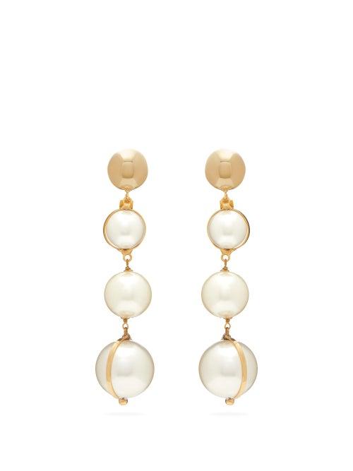 Matchesfashion.com Rosantica By Michela Panero - Epica Faux Pearl Drop Clip Earrings - Womens - Pearl