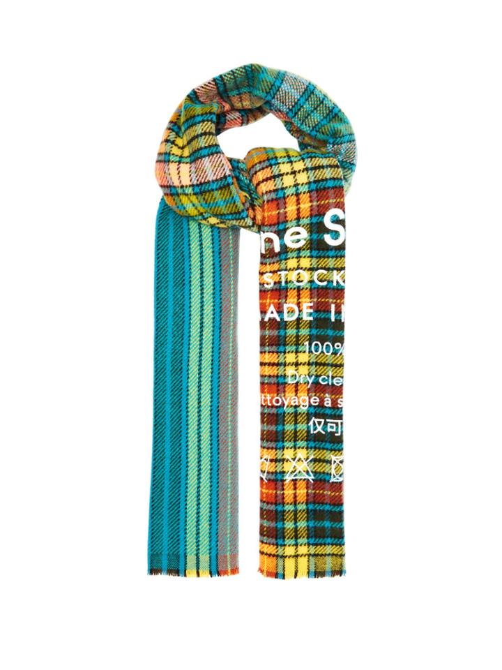 Acne Studios Cassiar Check Oversized Wool Scarf