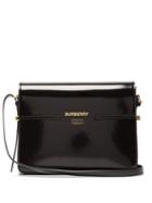 Matchesfashion.com Burberry - Horseferry Patent Leather Shoulder Bag - Womens - Black
