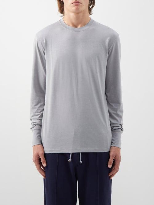 Tom Ford - Lyocell-blend Jersey Long-sleeved T-shirt - Mens - Grey