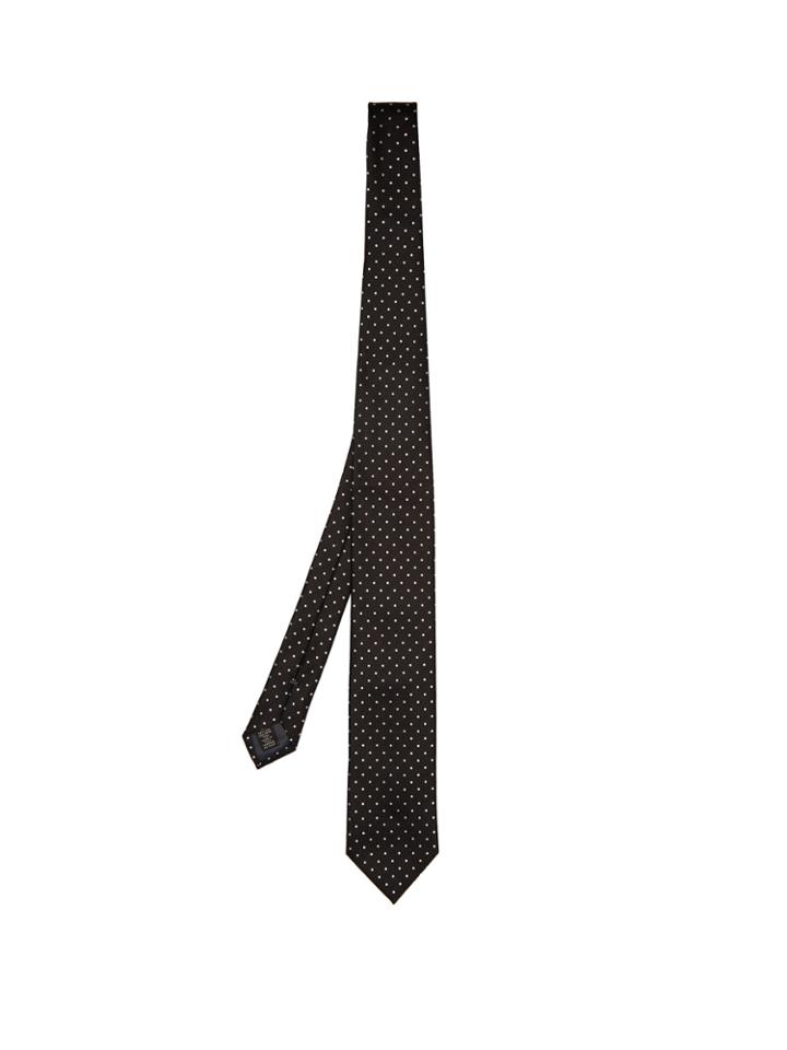 Ermenegildo Zegna Polka-dot Silk-jacquard Tie