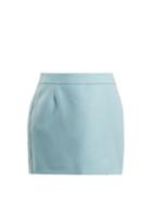 Matchesfashion.com Bella Freud - Alexa Wool Crepe Mini Skirt - Womens - Light Blue