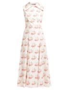 Matchesfashion.com Emilia Wickstead - Gaia Sailboat Print Poplin Dress - Womens - Pink Print