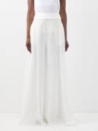 Palmer/harding Palmer//harding - Clarity Broderie-anglaise Voile Wide-leg Trousers - Womens - Ivory