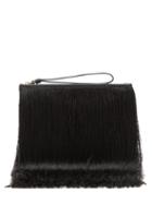 Matchesfashion.com Hillier Bartley - Fringed Full-grain Leather Pouch - Womens - Black