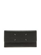 Maison Margiela - Stitched Leather Continental Wallet - Womens - Black