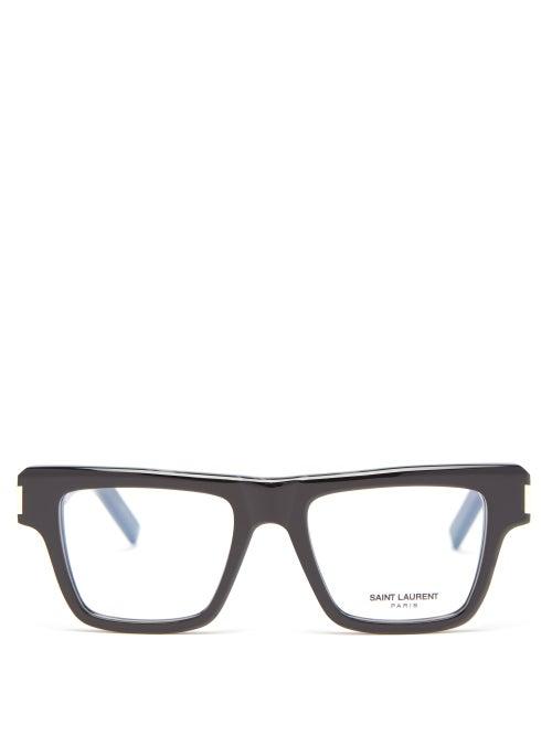 Saint Laurent Eyewear - Square Acetate Glasses - Mens - Black