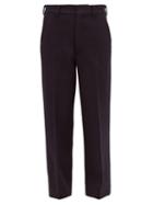 Matchesfashion.com Raey - Flood Crop Wool Harris Tweed Tailored Trousers - Womens - Navy