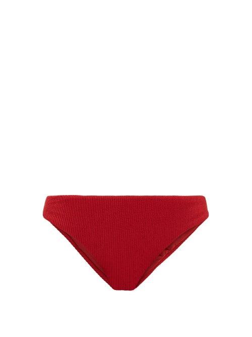 Matchesfashion.com Self-portrait - Ruched-back Bikini Briefs - Womens - Burgundy