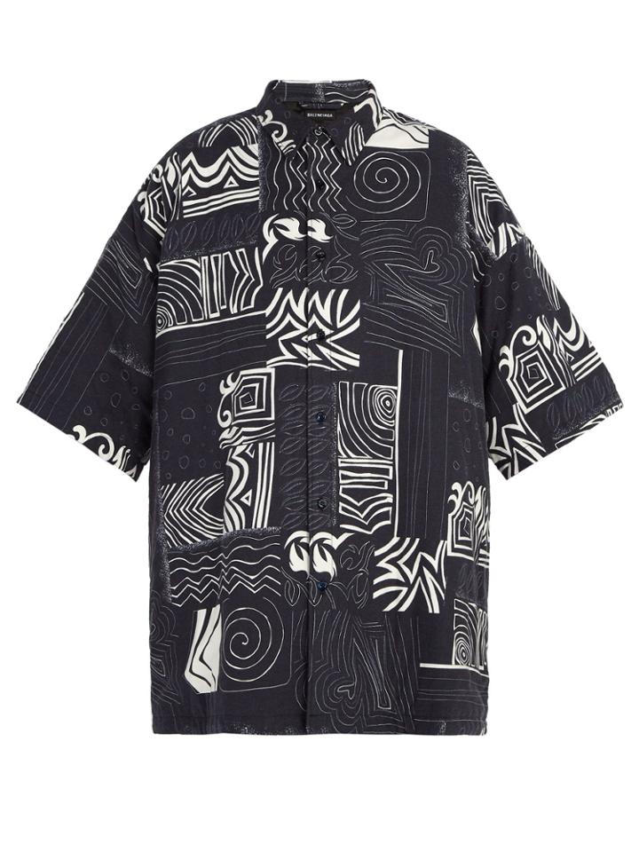 Balenciaga Abstract-print Padded Shirt