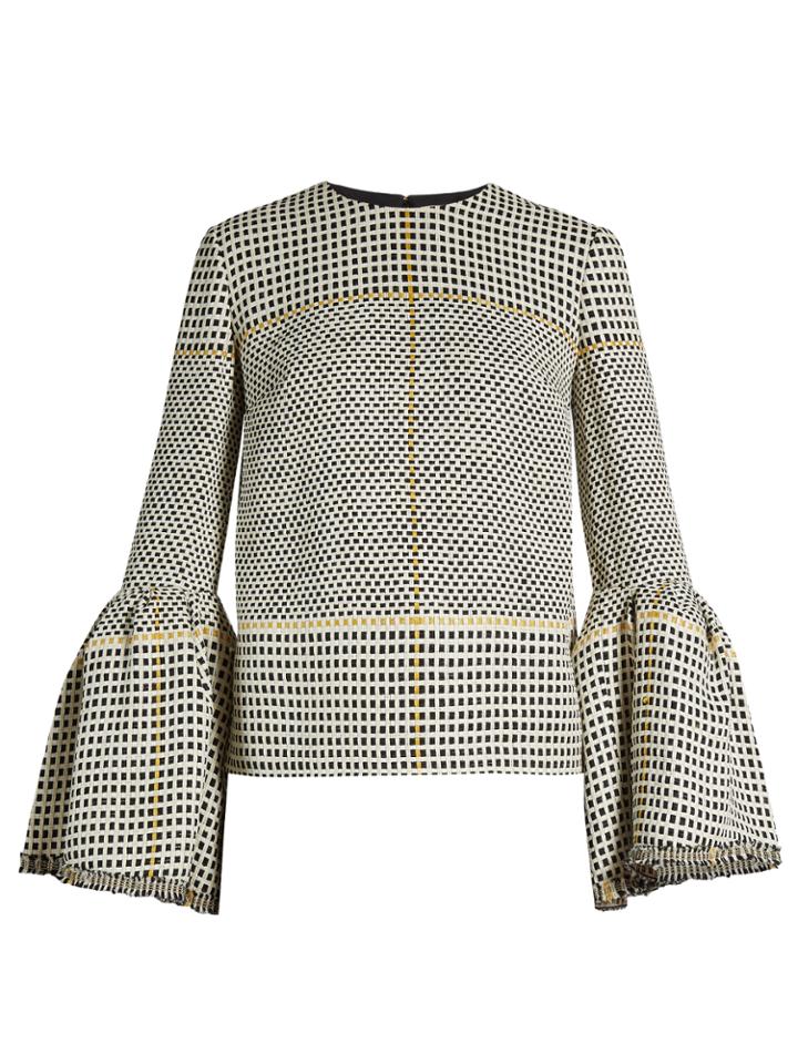 Roksanda Truffaut Bell-sleeved Basket-weave Top