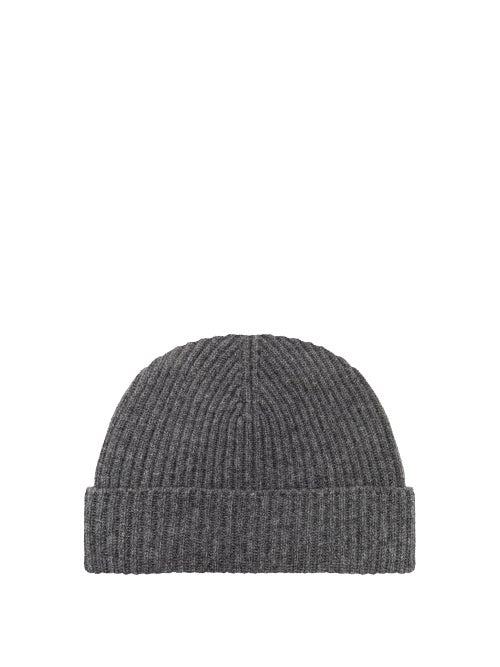 Matchesfashion.com Johnston's Of Elgin - Ribbed Cashmere Beanie - Womens - Charcoal