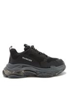 Mens Shoes Balenciaga - Triple S Faux-leather And Mesh Trainers - Mens - Black