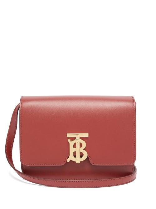 Matchesfashion.com Burberry - Tb Monogram Small Leather Cross-body Bag - Womens - Burgundy