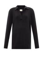 Khaite - Jo Oversized V-neck Cashmere Sweater - Womens - Black