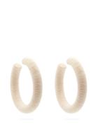 Matchesfashion.com Rebecca De Ravenel - Cord Hoop Earrings - Womens - White