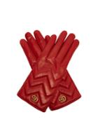 Gucci Gg Marmont Chevron-quilted Leather Gloves