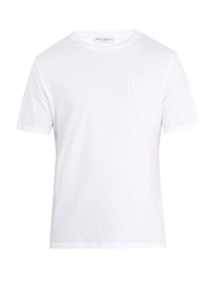 Jw Anderson Logo-embroidered Cotton-jersey T-shirt