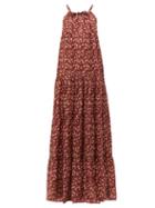 Matchesfashion.com Dodo Bar Or - Dorothy Tiered Floral Print Cotton Maxi Dress - Womens - Red Print
