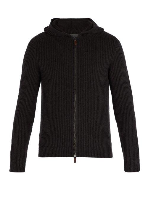 Matchesfashion.com Iris Von Arnim - Lyonel Zip Through Hooded Cashmere Sweater - Mens - Black