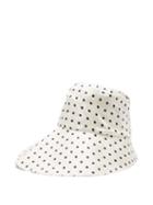 Matchesfashion.com La Prestic Ouiston - Polka Dot Silk Twill Bucket Hat - Womens - White