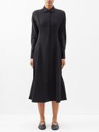 Co - Panelled-twill Midi Shirt Dress - Womens - Black