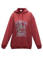 Matchesfashion.com Vetements - The Pirate Bay-print Cotton-jersey Hoodie - Womens - Burgundy