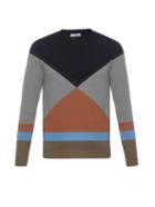 Valentino Colour-block Crew-neck Knit Sweater