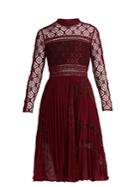 Self-portrait Symm Lace-panelled Midi Dress